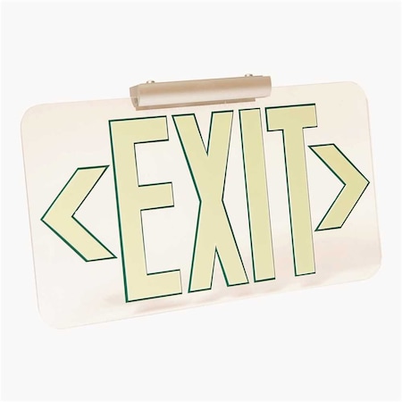 Lumaware Patented UL Listed Clear Lucite Photoluminescent UL924 Emergency Exit Sign, Mounting Kit Included CLR-GR-FM-FC-T